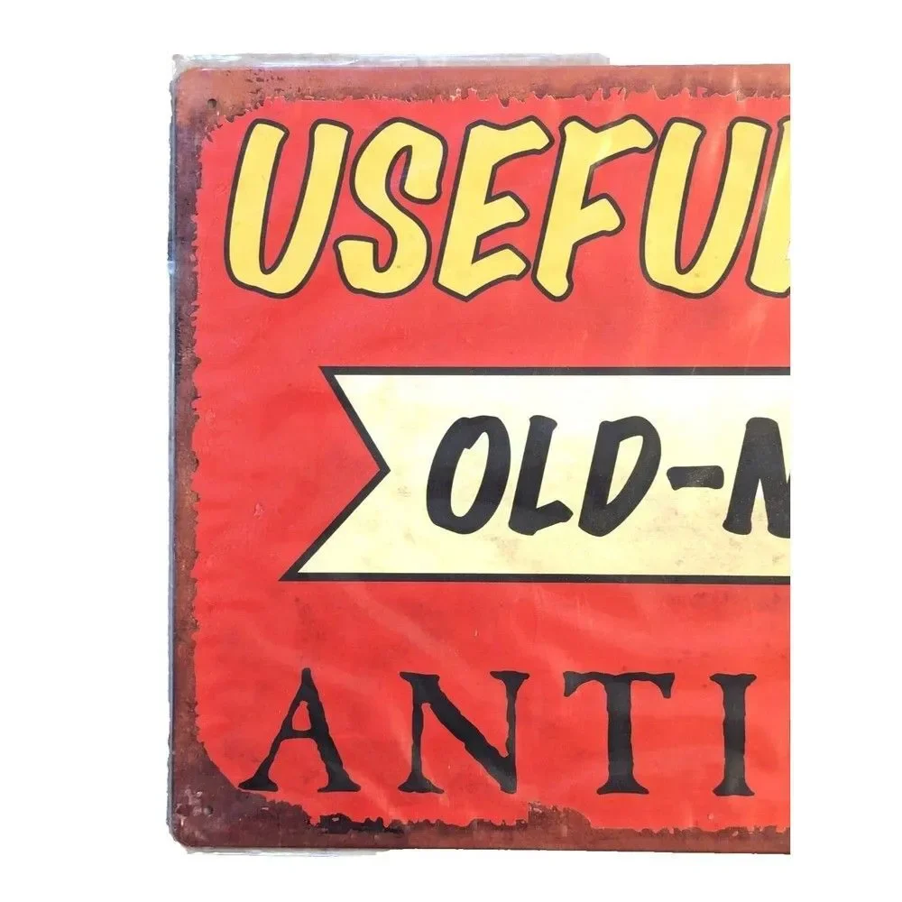 Useful Junk Old-N-New Antiques Retro Tin Sign 10 x 16-in Rustic Vintage Style